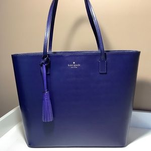 Kate Spade Karla Blue Sapphire Smooth Leather Tote